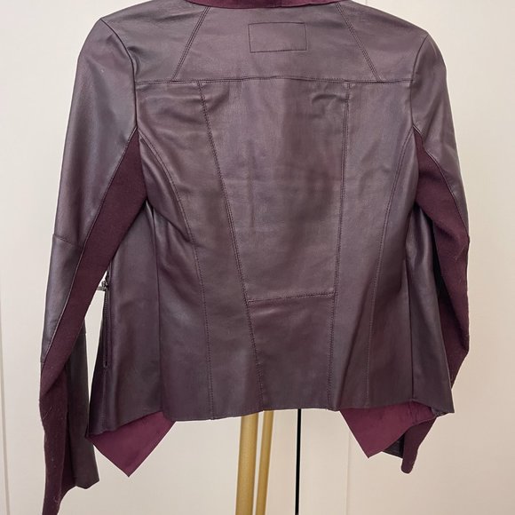 Bar III Faux-Leather Flyaway Jacket, Burgundy, Size XXS - Picture 4 of 7